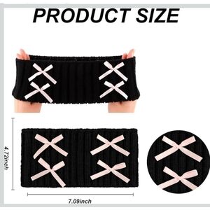 Black Headband with Pink Bows